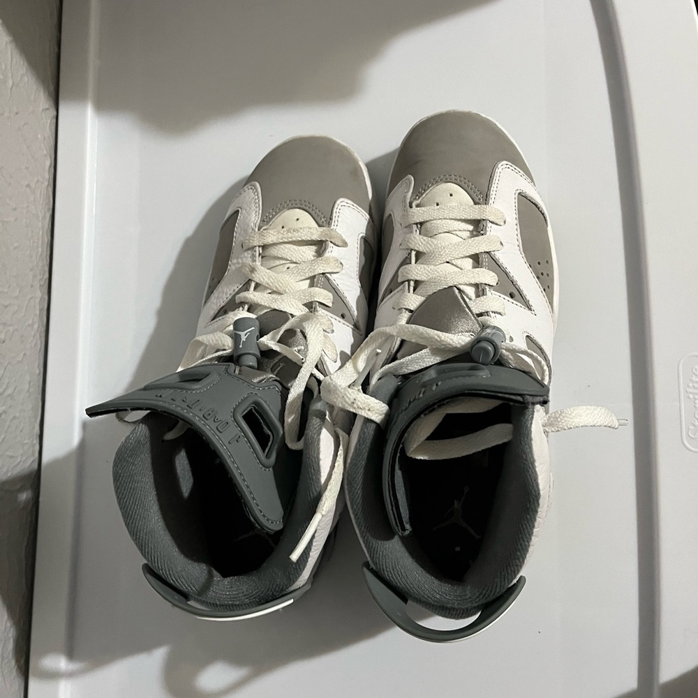 Jordan White and Gray Sneakers Modern Athletic Design